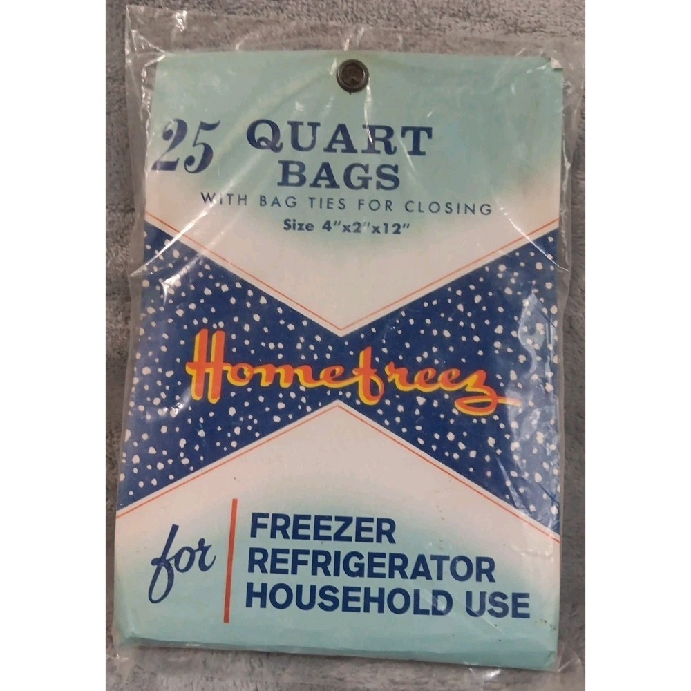 Vintage Homefreez 25 Quart Bags NOS Freezer Refrigerator‎ Household Use Prop